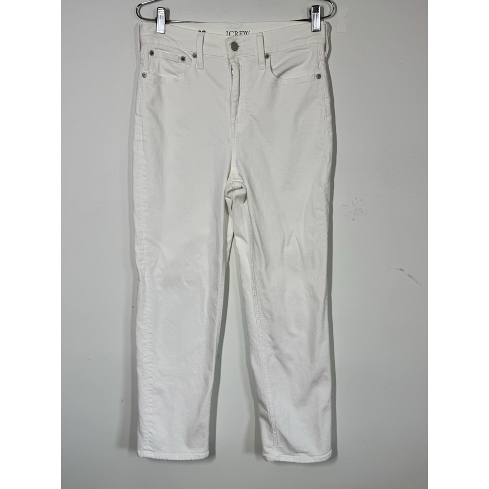 J. Crew Womens White Classic Straight High Rise Denim Summer Jeans Size 18 Beach